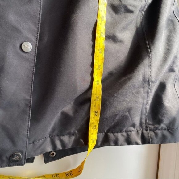 North Face Coat Woman Large Black Hyvent Down Filled Adjustable Pockets NO HOOD - Picture 16 of 16